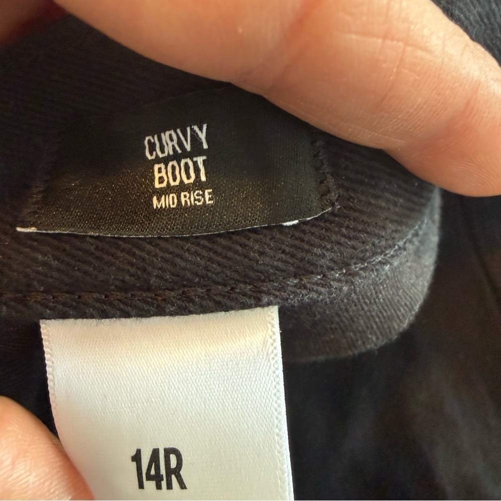 Express Curvy Boot Mid Rise Classic Black Denim, Size 14R - Picture 9 of 10